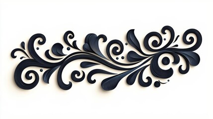 Fototapeta premium Elegant black swirl design perfect for backgrounds and decorative elements.