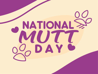 Celebrating National Mutt Day with Hearts and Paw Prints in a Fun Graphic Design