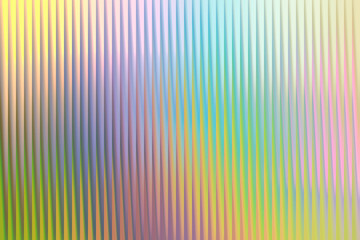 Iridescent abstract background with vertical ribbed texture and a rainbow gradient of pastel colors, creating a magical and shimmering effect