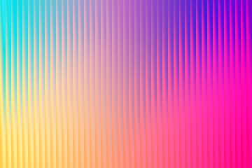 Vibrant abstract background with vertical ribbed texture and a smooth gradient of bright, neon colors from cyan to magenta, creating a futuristic and energetic feel
