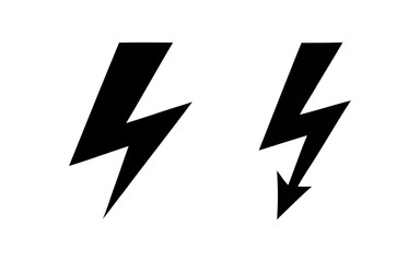 black lightning bolt symbols on white background. lightning bolt icon