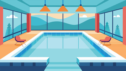 Fototapeta premium A heated indoor pool perfect for swimming during colder months