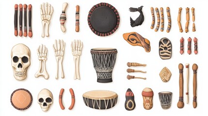 A collection of unique musical instruments inspired by cultural traditions and designed for creativity and expression.