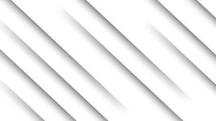 Fototapeta premium Abstract background with diagonal white stripes with soft gray drop shadows and 3D layered effect. Depth, simplicity, and geometric alignment. Used for corporate, futuristic, professional visual style