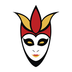 Venetian Mask White Background Vector
