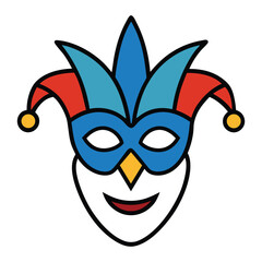 Carnival Mask White Background Vector Illustration