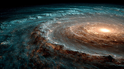 Mesmerizing cosmic swirl of vibrant light and color, evoking the beauty of galaxies and nebulae. A radiant abstract space scene showcasing the wonders of the universe.