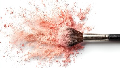 Powder makeup brush explosion