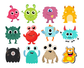 happy Halloween day monster character vector design, cute monster collection for adorable Halloween © anwar