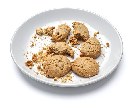 Crumbs of cookies on a plate