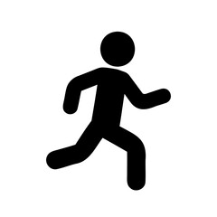 Silhouette of a running person symbolizing movement, fitness, and sport activity