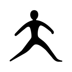 Abstract Human Silhouette in Active Pose, Embracing Movement and Energetic Dynamism