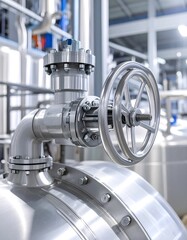 Industrial stainless steel piping and valves
