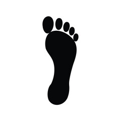 Silhouette of a Footprint representing human anatomy and foot health awareness