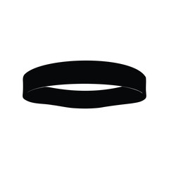 Black Headband Silhouette Isolated on White Background for Sports and Fashion