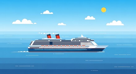 Cruise Ship Ocean Voyage Summer.