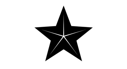 Obraz premium Black silhouette of five-pointed star with geometric design