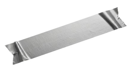 Duct Tape Strip Adhesive Texture Silver Grey Wrinkled Material Repair Industrial Strength Equipment Isolated Black
