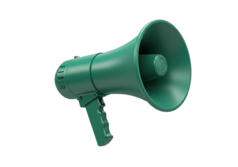 Isolated Green Megaphone Communication Equipment for Protests or Emergency Announcements