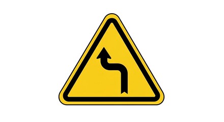 Sharp Curve Ahead Warning Sign.