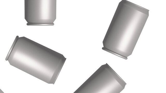 Seamless Background of Identical Metal Drink Cans Arranged Uniformly for Beverage Design