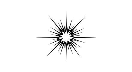 Sharp abstract burst with symmetrical star design on white background