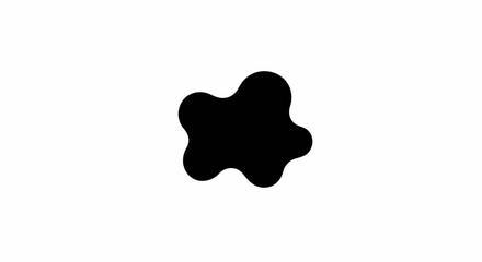 Abstract black blob shape on white background