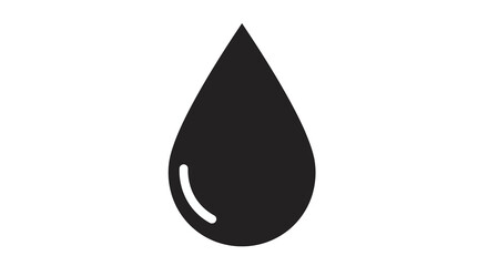Fototapeta premium Simple black water drop icon on white background