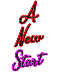 Naklejka premium Inspirational glowing typography for fresh beginnings and exciting new chapters on transparent banckground, PNG