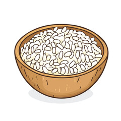 Rice, flat 2D isometric cartoon vector image isolated on white background.
