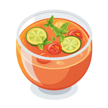 orange cocktail with lime and tomatoes clip art preview