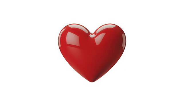 Naklejki Red heart shape isolated on transparent background for love and valentines day