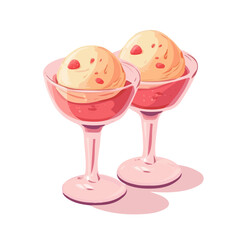 Sorbet, cartoon vector illustration, flat 2D isometric style, white background.
