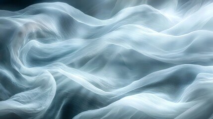 Fototapeta premium Soft Ethereal Fabric Flowing in Gentle Waves and Chiffon Texture