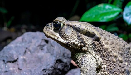Obraz premium Close-up of a toad resting on rocks
