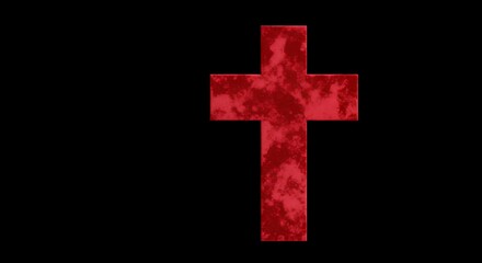 Obraz premium Red cross symbol on black background symbolic representation religious concept graphic design