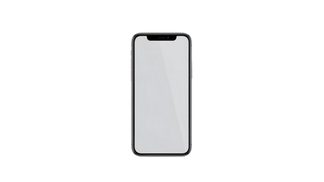 Modern smartphone with blank screen for app mockup.