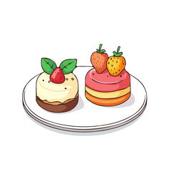 Dondurma, cartoon vector illustration, flat 2D isometric style, white background.