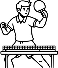table tennis player sign, symbol, vector, art