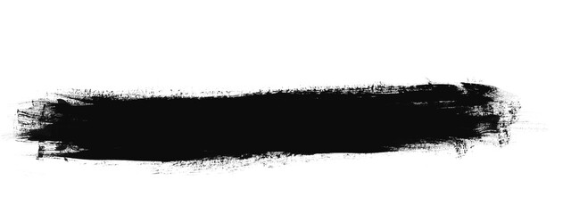 Black paint brush textured Artistic black ink brush stroke banner
