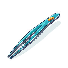 Tweezer, flat 2D isometric cartoon vector image isolated on white background.