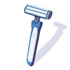 Shaving Razor, cartoon vector illustration, flat 2D isometric style, white background.