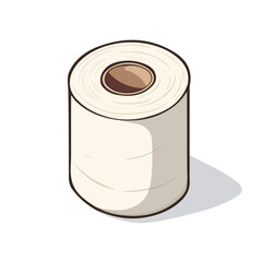 Toilet Paper Roll, cartoon vector illustration, flat 2D isometric style, white background.