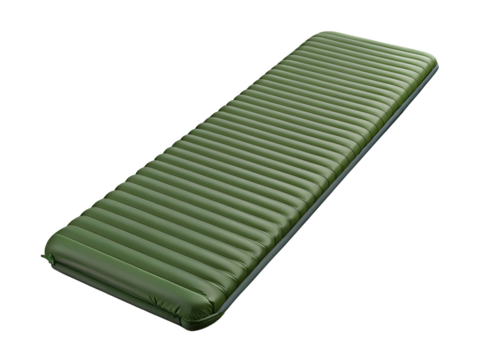 Inflatable sleeping mat green isolated on a transparent background camping