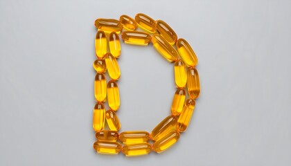 Vitamin D capsules arranged in the letter D