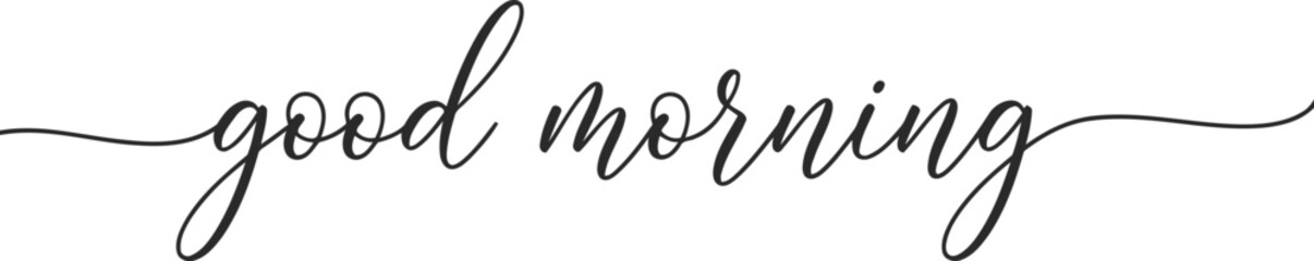 Elegant "Good Morning" Script Graphic for Inspirational Designs