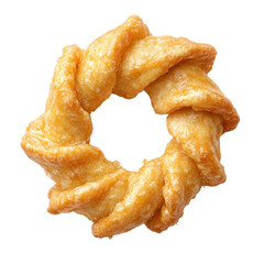 Delicious Twisted Fried Dough Ring, Perfect for Breakfast or Snacks on transparent background