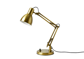 Isolated desk lamp on a base with flexible arm adjustable lighting fixture home decor