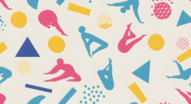 Abstract yoga poses pattern