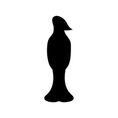 Elegant Black Silhouette Figure with Smooth Curves on White Background Image